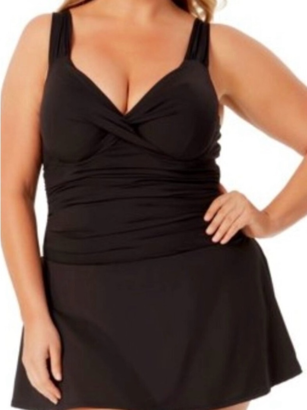 NWT Anne Cole size 22W Plus Size Black tankini top